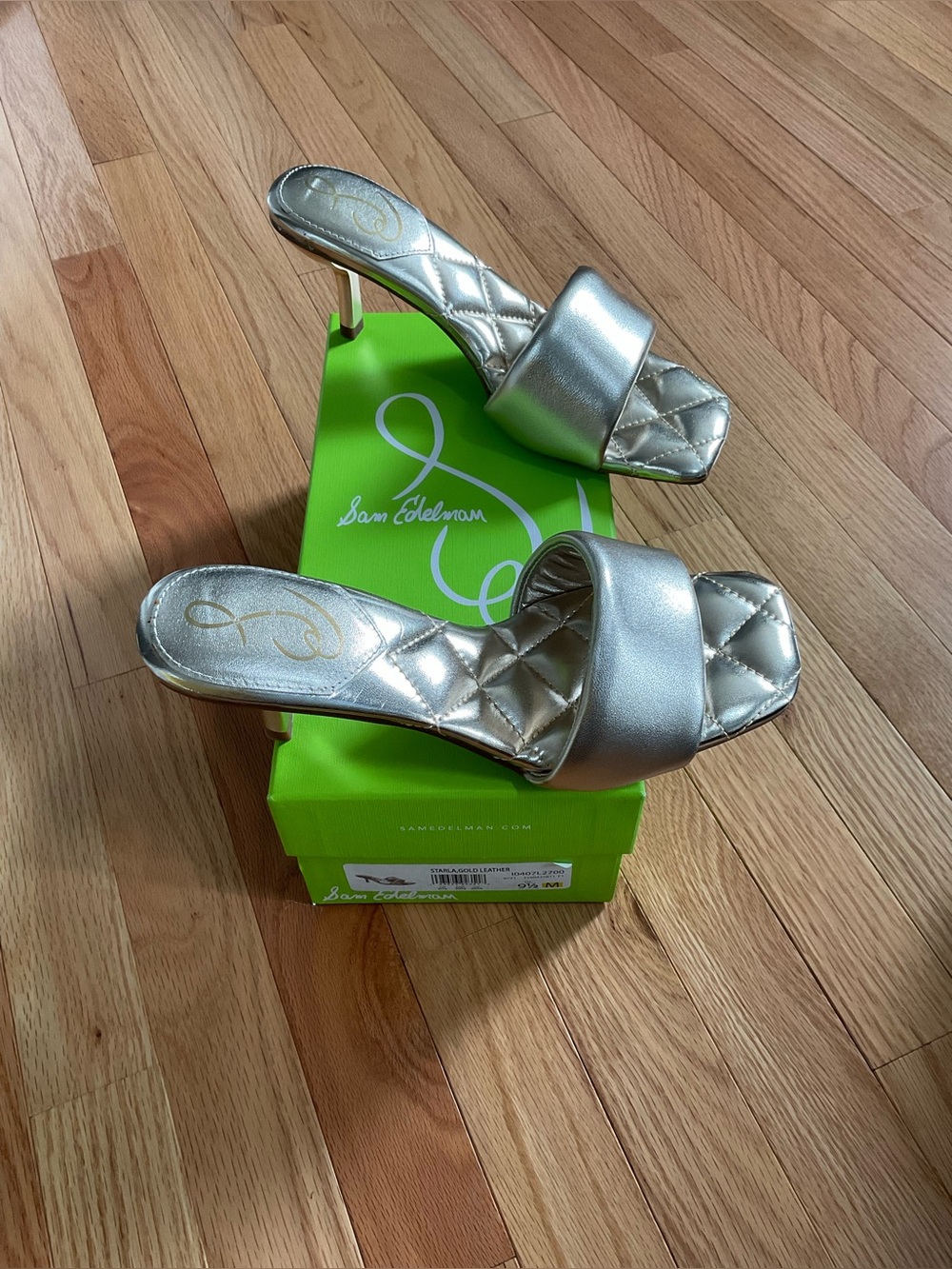 NEW Sam Edelman Starla Metallic Quilted kitten heels